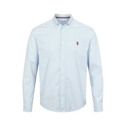 U.S. POLO ASSN. Cămașă 'UMCalvert' albastru deschis / alb