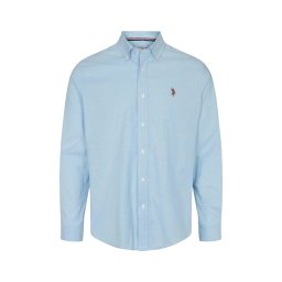 U.S. POLO ASSN. Cămașă 'UMCalvert' albastru deschis / maro / sângeriu