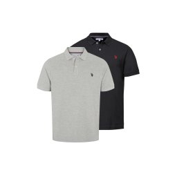 U.S. POLO ASSN. Cămașă 'UMAlfred' gri amestecat / negru