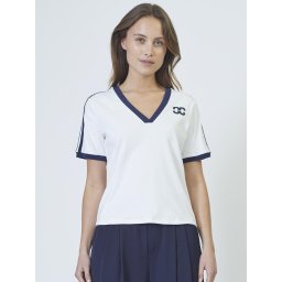 co'couture Tricou 'Edge' albastru marin / alb
