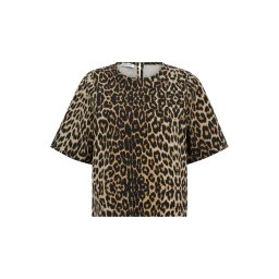 co'couture Tricou 'Leo' maro cappuccino / kaki / negru