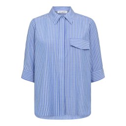 co'couture Bluză 'Tea' albastru / alb murdar
