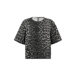 co'couture Tricou 'Leo' ciocolatiu / gri / negru