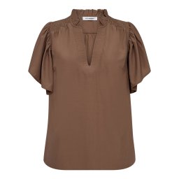 co'couture Bluză 'ToraCC Frill V' maro