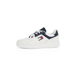 Tommy Jeans Sneaker low 'RETRO BASKET ESS' bleumarin / roșu / alb