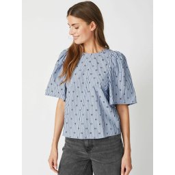 co'couture Bluză 'Trixie' albastru / alb