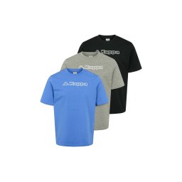 KAPPA Tricou 'KMLogo Feddu' albastru regal / gri deschis / negru / alb