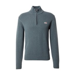 NAPAPIJRI Pulover 'DIDIER' verde petrol / roșu cranberry / alb