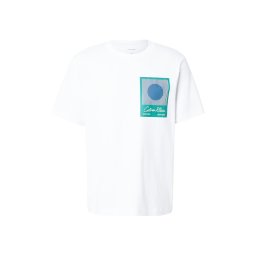 Calvin Klein Tricou ecru / albastru deschis / verde mentă / alb