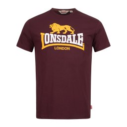 Lonsdale London Tricou 'Holmpton' galben / roșu bordeaux / alb