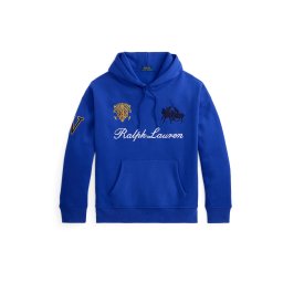 Polo Ralph Lauren Bluză de molton albastru cobalt / galben auriu / negru / alb