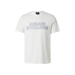 ARMANI EXCHANGE Tricou bleumarin / alb murdar