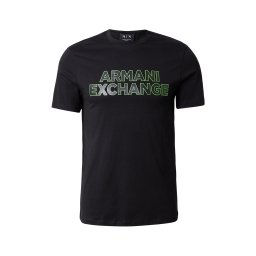 ARMANI EXCHANGE Tricou verde deschis / negru