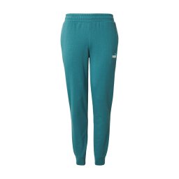PUMA Pantaloni sport 'Ess No. 1' verde smarald / alb