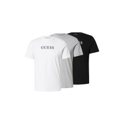 GUESS Tricou gri / negru / alb