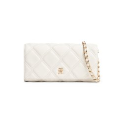 TOMMY HILFIGER Clutch 'Quilted TH Monogram Chain Strap' crem