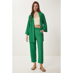 Happiness İstanbul Costum cu pantaloni verde stuf