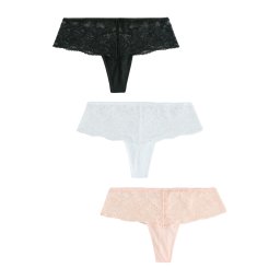 Next Tanga roz pudră / negru / alb