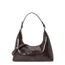 Calvin Klein Geantă de umăr 'Foil Logo Glossy Shoulder' maro închis