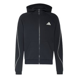 ADIDAS SPORTSWEAR Bluză cu fermoar sport 'Stadium' negru / alb