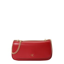 Calvin Klein Geantă de umăr 'Monogram Chain Strap Convertible' sângeriu