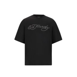 Ed Hardy Tricou 'Skull Flame' verde limetă / portocaliu / negru / alb
