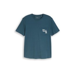 TOM TAILOR DENIM Tricou verde petrol / alb