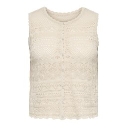 ONLY Carmakoma Vestă tricotată 'CARLUZA' ecru
