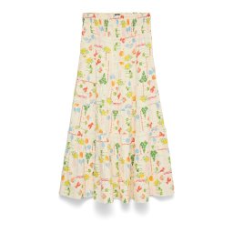 VERO MODA Fustă 'VMElena' crem / galben / verde / roșu
