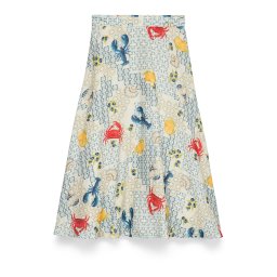 VERO MODA Fustă 'VMVALENTINA' albastru / galben / gri / roşu închis