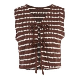 Only Petite Vestă tricotată 'ONLEVA' maro / alb