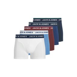JACK & JONES Boxeri 'JACBRANCO' albastru / bleumarin / albastru deschis / roșu burgundy / alb