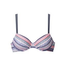 s.Oliver Sutien costum de baie albastru marin / turcoaz / roz deschis / alb
