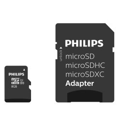 Card Memorie microSDHC Philips, 8Gb, Clasa 10 / UHS-1 U1, Cu Adaptor FM08MP45B/10