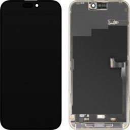 Display cu Touchscreen MP compatibil cu Apple iPhone 15 Pro Max, cu Rama, Versiune Premium Soft OLED FHD 120Hz Diagnostic, Negru