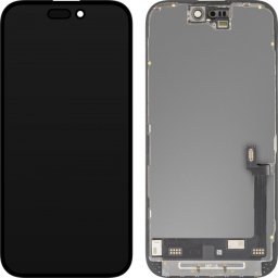 Display cu Touchscreen MP compatibil cu Apple iPhone 16, cu Rama, Versiune Premium Soft OLED FHD 120Hz Diagnostic, Negru