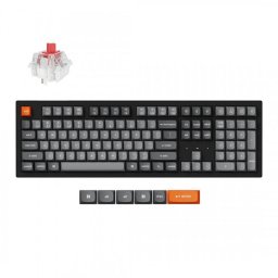 Tastatură mecanică de gaming wireless K10 Max KYCN-K10M-H1 QMK, înlocuibilă la cald - Negru - Complet asamblată - Comutator Super Red