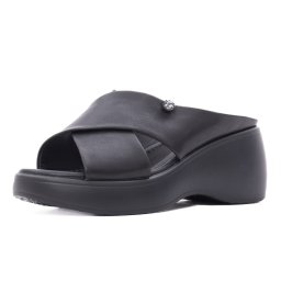 Papuci dama din piele naturala, PASS Collection 9NMA80004A 01-N, negru