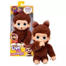 Little Live Pets: Mini Maki maimuțică de pluș interactivă - Chikki Cherry
