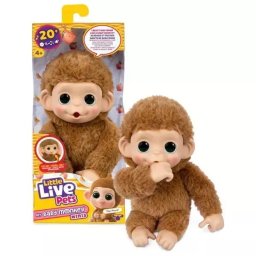 Little Live Pets: Mini Maki maimuță interactivă de pluș - Pepi Peach