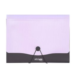 Mapa Strigo PP, A4, 13 compartimente, inchidere cu elastic, clips metalic, mov