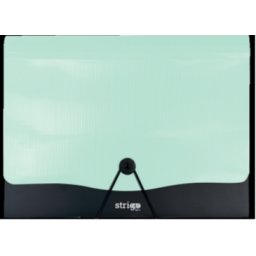 Mapa Strigo PP, A4, 13 compartimente, inchidere cu elastic, clips metalic, menta