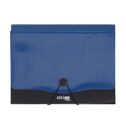 Mapa Strigo PP, A4, 13 compartimente, inchidere cu elastic, clips metalic, bleumarin