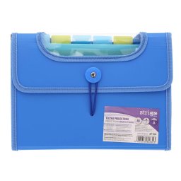 Mapa Strigo Plastic Extensibil A5, 6 Compartimente, albastru