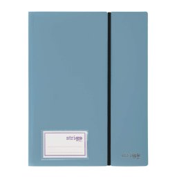 Mapa Strigo, PP, A4, cu elastic, 30 folii protectie, gri-albastru
