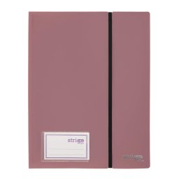 Mapa Strigo, PP, A4, cu elastic, 30 folii protectie, roz inchis