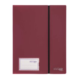 Mapa Strigo, PP, A4, cu elastic, 40 folii protectie, maro