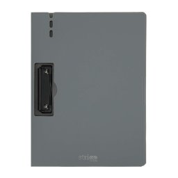 Clipboard Strigo vertical A4 cu clip metalic lateral, suport stilou, gri