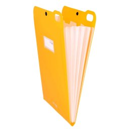 Organizator Strigo, PP, A4, vertical, 5 separatoare, inchidere capsa, portocaliu neon