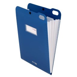 Organizator Strigo, PP, A4, vertical, 5 separatoare, inchidere capsa, bleumarin